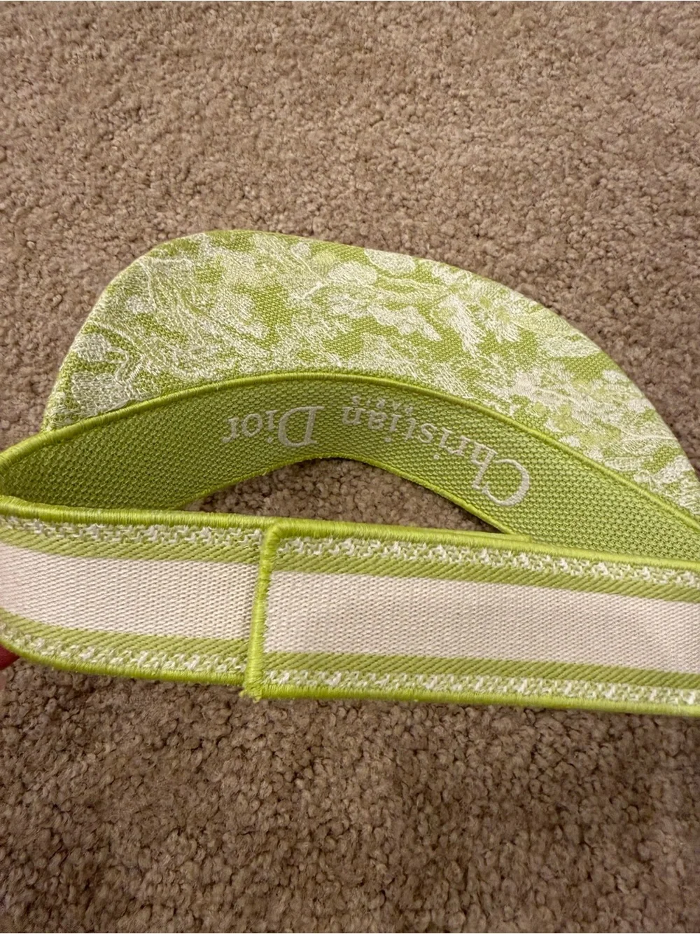 Dior Dioriviera Toile de Jouy Visor Hat Lime Green Sun Visor NEW Limited Edition